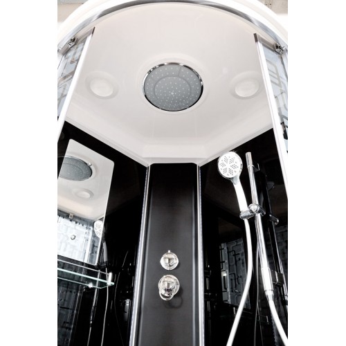 Душевая кабина Deto BM 1510 LED Black с гидромассажем (100x100)