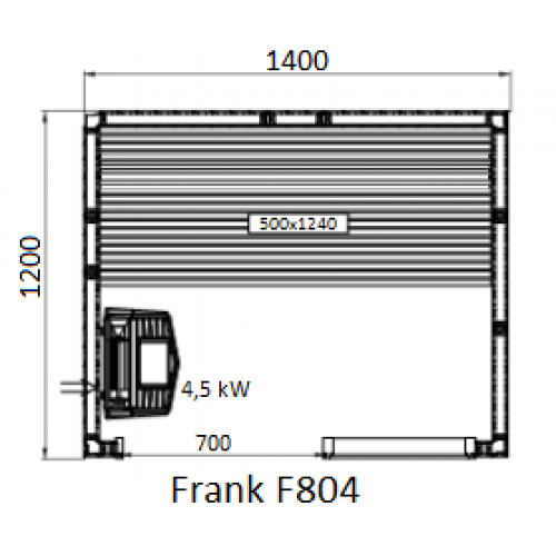Финская сауна с электропечью Frank F 802 (120x120x210)