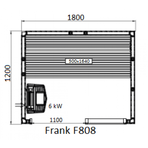 Финская сауна с электропечью Frank F 806 (160x120x210)