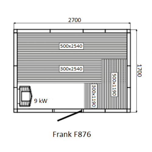Финская сауна с электропечью Frank F 874 (230x170x210)