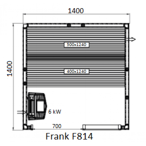 Финская сауна с электропечью Frank F 818 (180x140x210)
