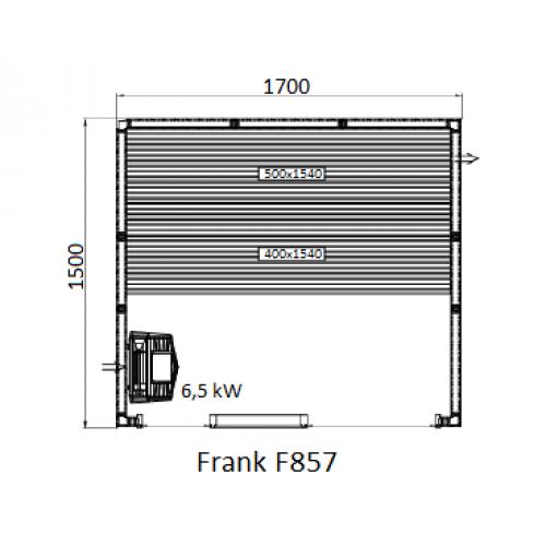 Финская сауна с электропечью Frank F 857 (170x150x210)