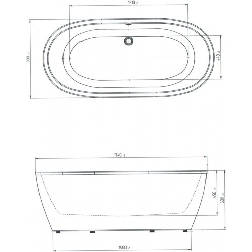 Акриловая ванна Aima Design Tondo 174x80