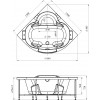 Акриловая ванна Radomir Сорренто 3 Специальный Chrome 130x130 с пультом