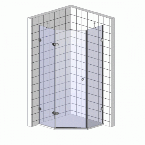 Душевой уголок Vegas Glass AFA-Pen 90 08 01 R профиль глянцевый хром, стекло прозрачное
